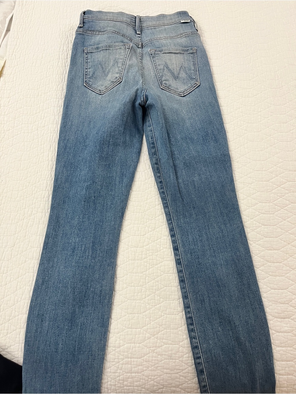 MOTHER Straight Leg Jeans in Light Blue Wash